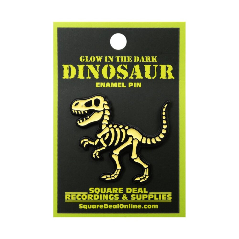 GLOW IN THE DARK T-Rex Enamel Pin - Cute Fun Dinosaur Skeleton Apparel Gift NWT